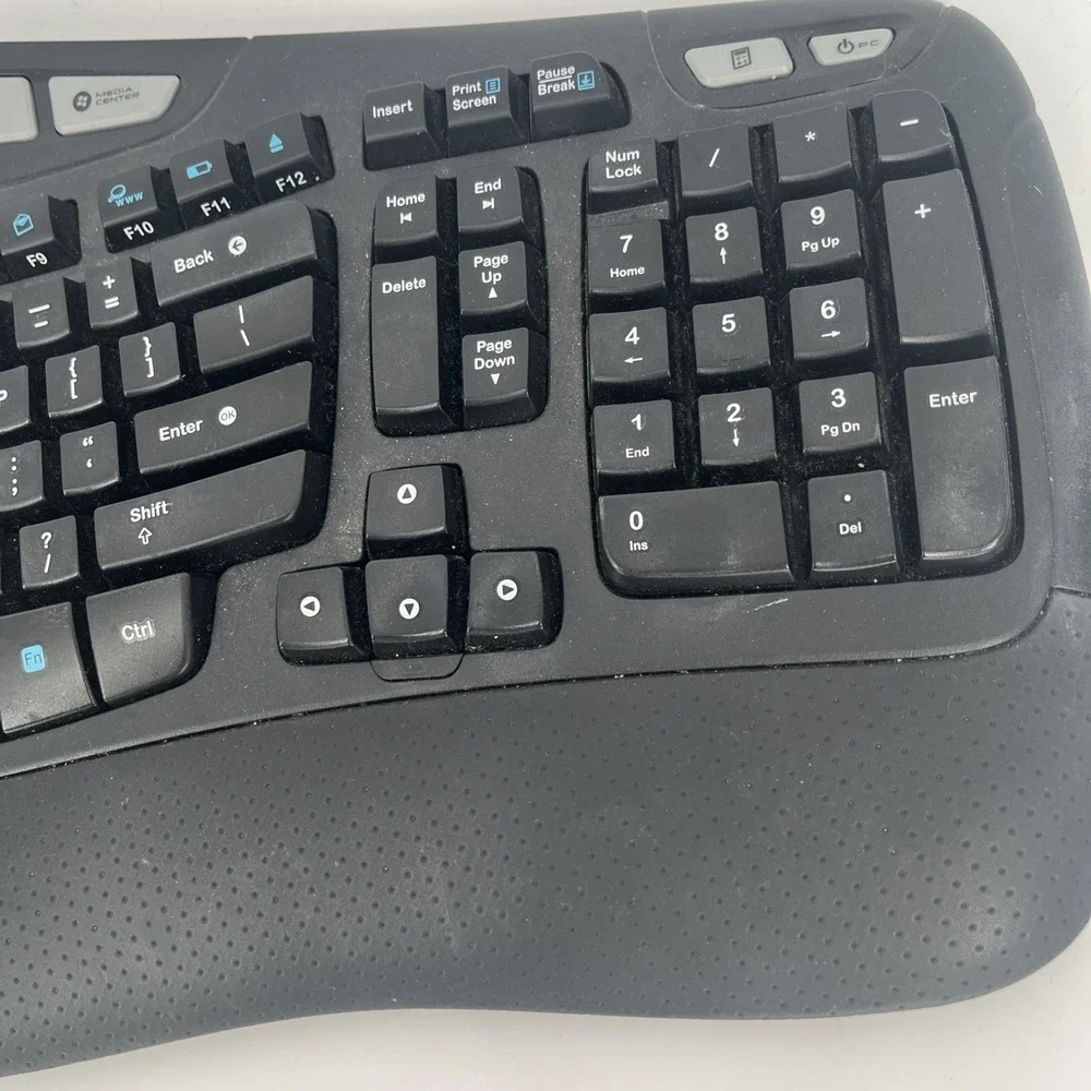 Logitech K350 Wave Wireless Keyboard Ergonomic No USB Dongle - Tested Working